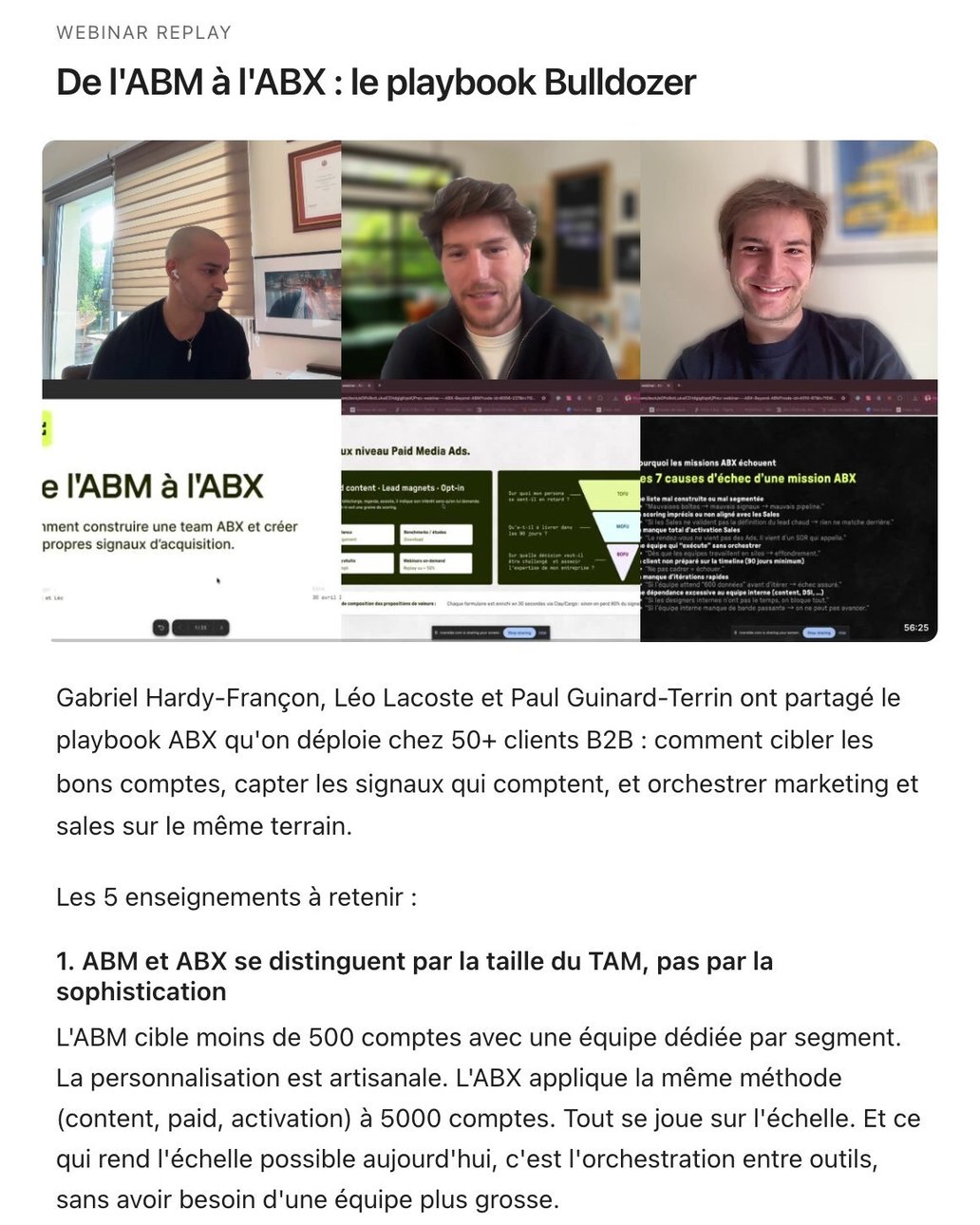 Le récap du webinar ABX
